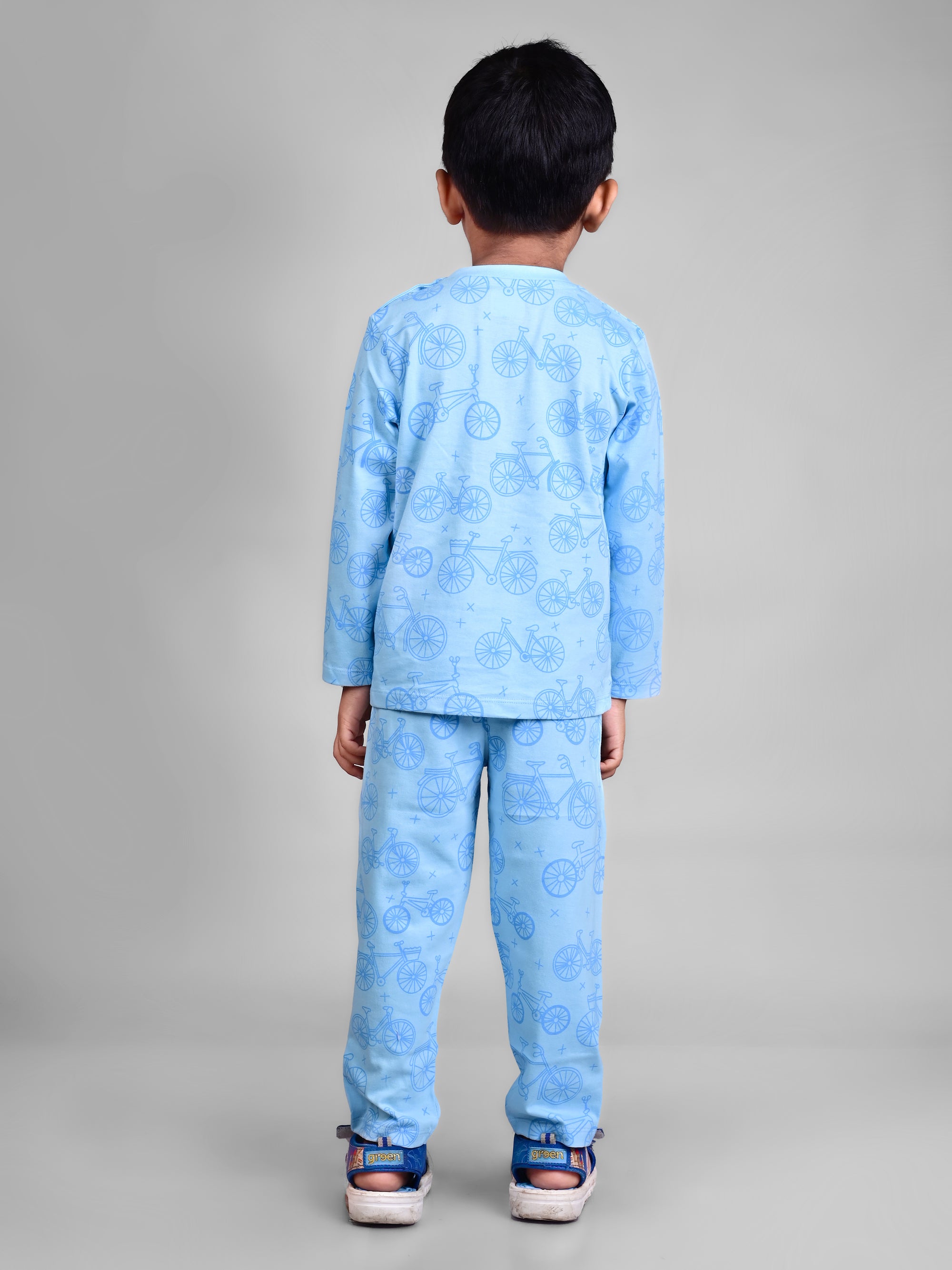 DTD Pure Cotton Full Sleeve All Over Printed Boys Night Suit B-FS-NS-19&20