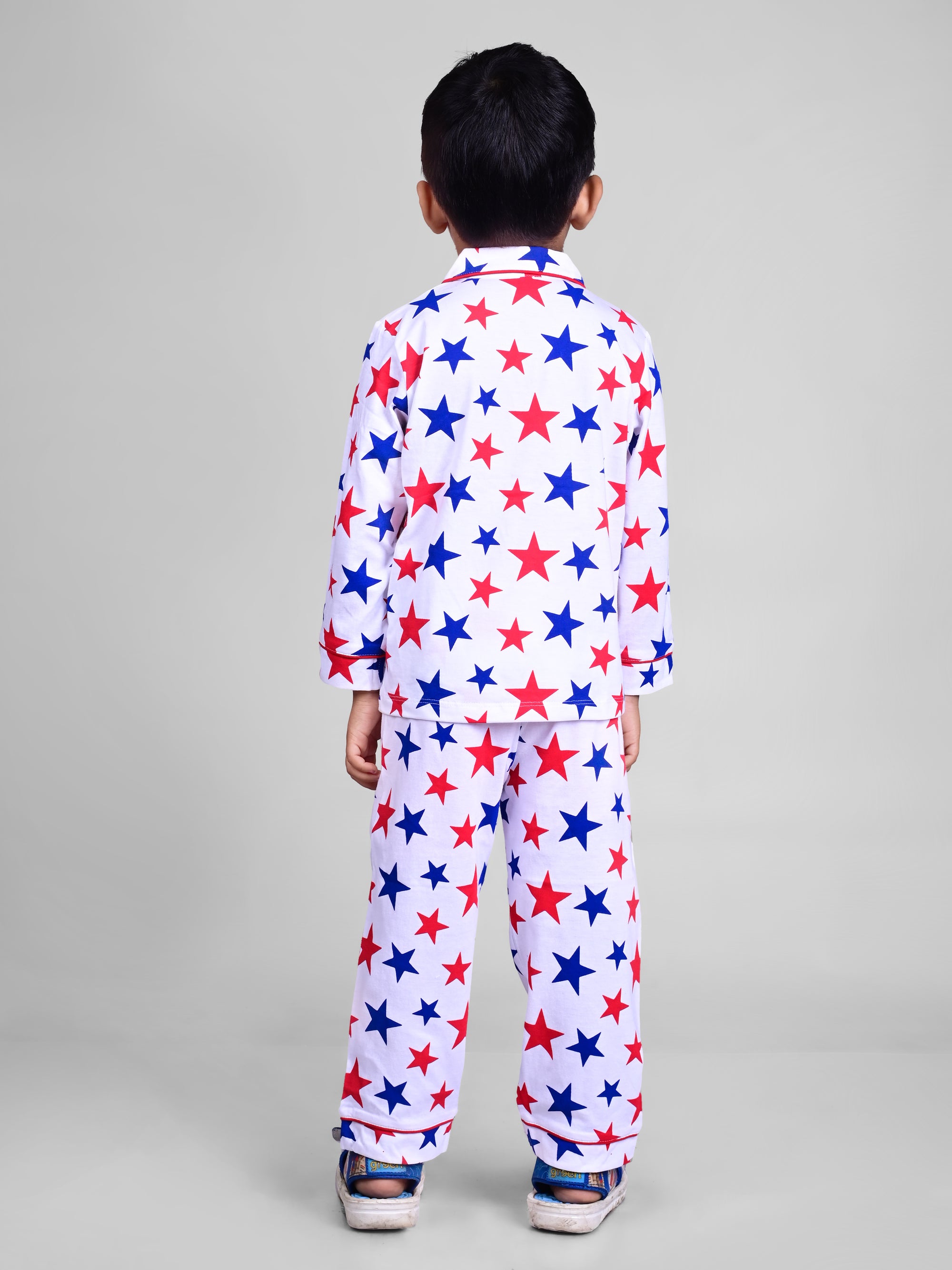 DTD Pure Cotton Full Sleeve All Over Printed Boys Night Suit B-FS-NS-30