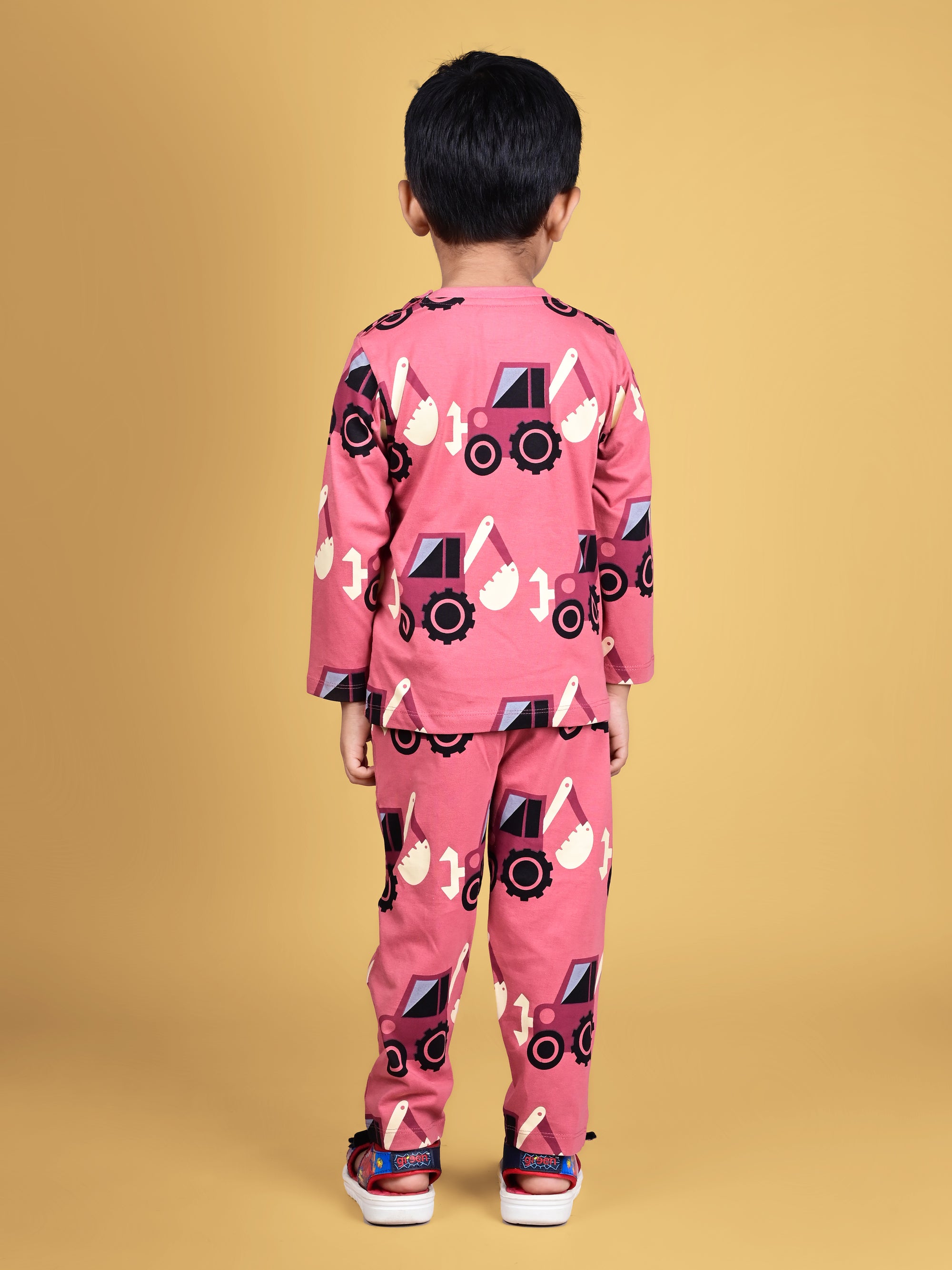 DTD Pure Cotton Full Sleeve All Over Constriction Vehicle  Printed Boys Night Suit B-FS-NS-21&22