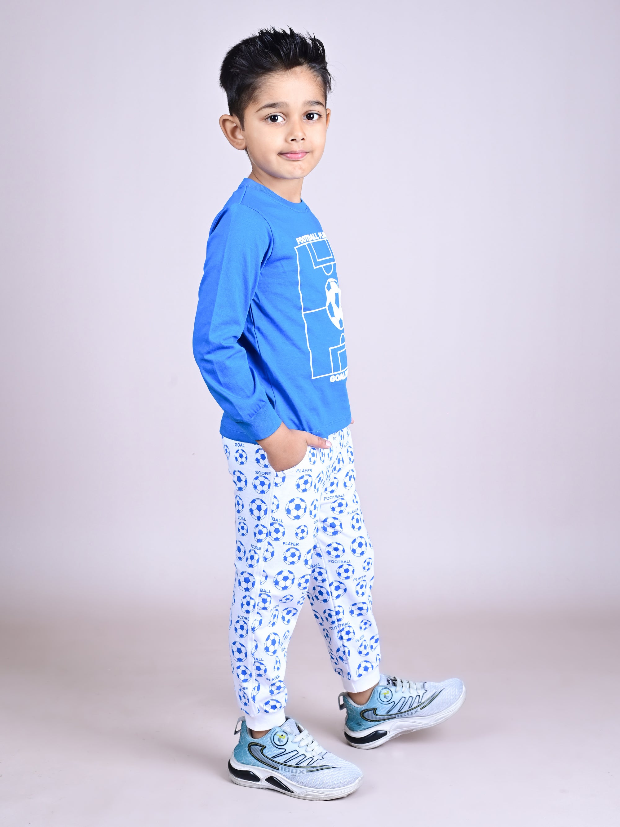 DTD Pure Cotton Full Sleeve All Over Printed Boys Night Suit B-FS-NS-36A & 36B
