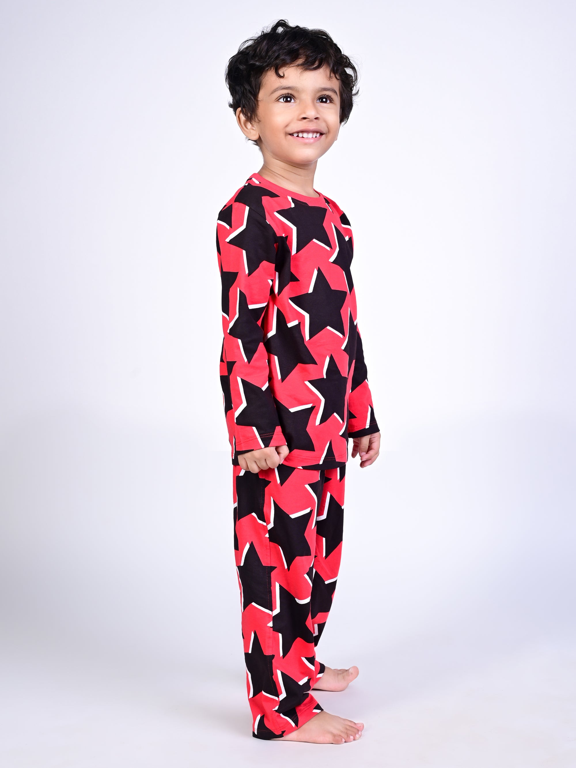 DTD Yellow Color All Over Star Printed Boys Full Sleeve Set B-FS-NS-15&16