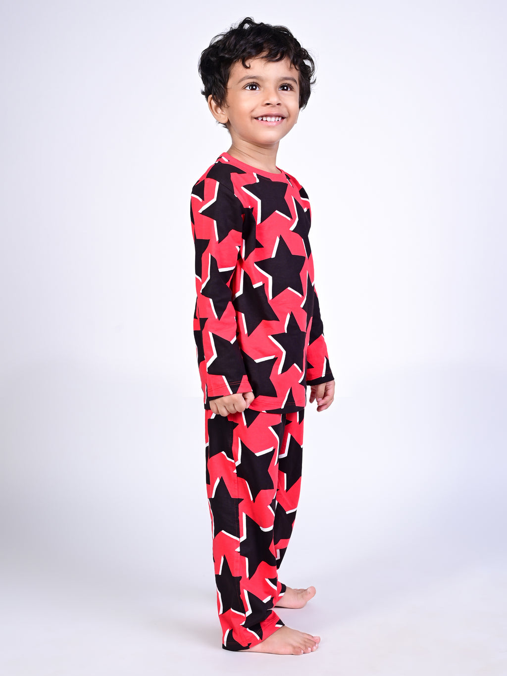 DTD Yellow Color All Over Star Printed Boys Full Sleeve Set B-FS-NS-15&16