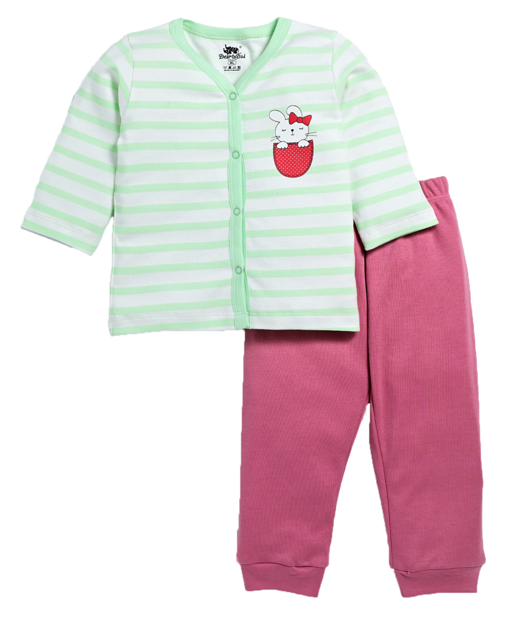 D2D All Over Full Sleeve Aqua Green Front Open Top with Pink Pant G-FO-21_Pink