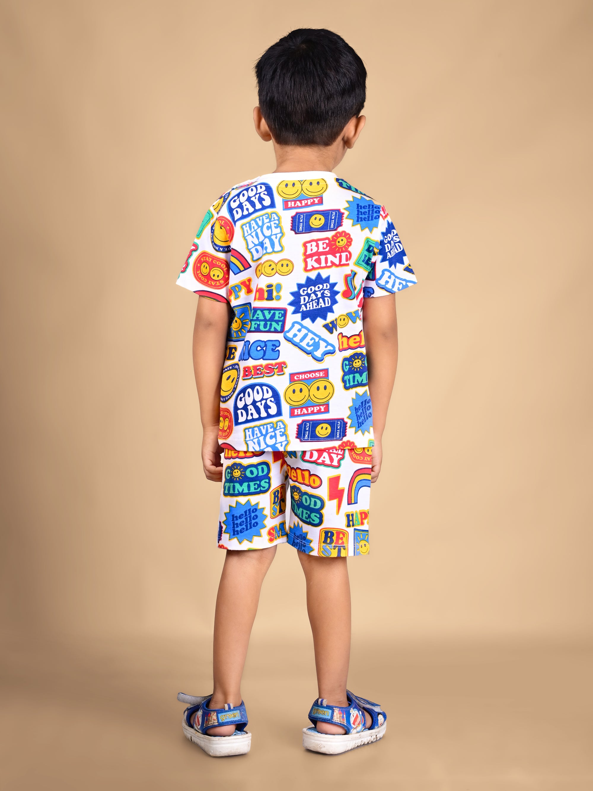 Dear To Dad Pure Cotton AO Printed Half Sleeve Boys Co-ord Set HS-COS-01