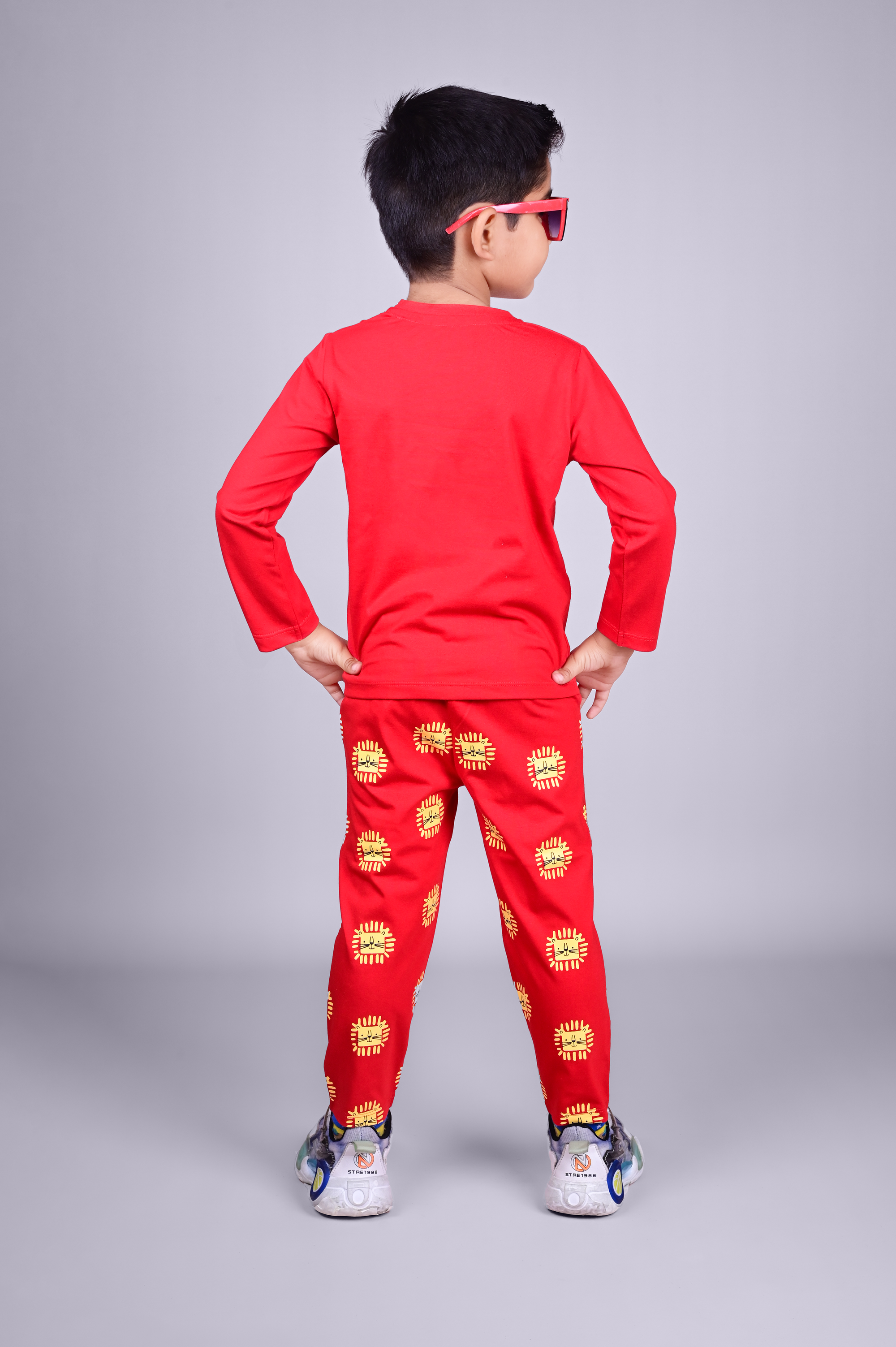 DTD Pure Cotton Full Sleeve All Over Printed Boys Night Suit B-FS-NS-14