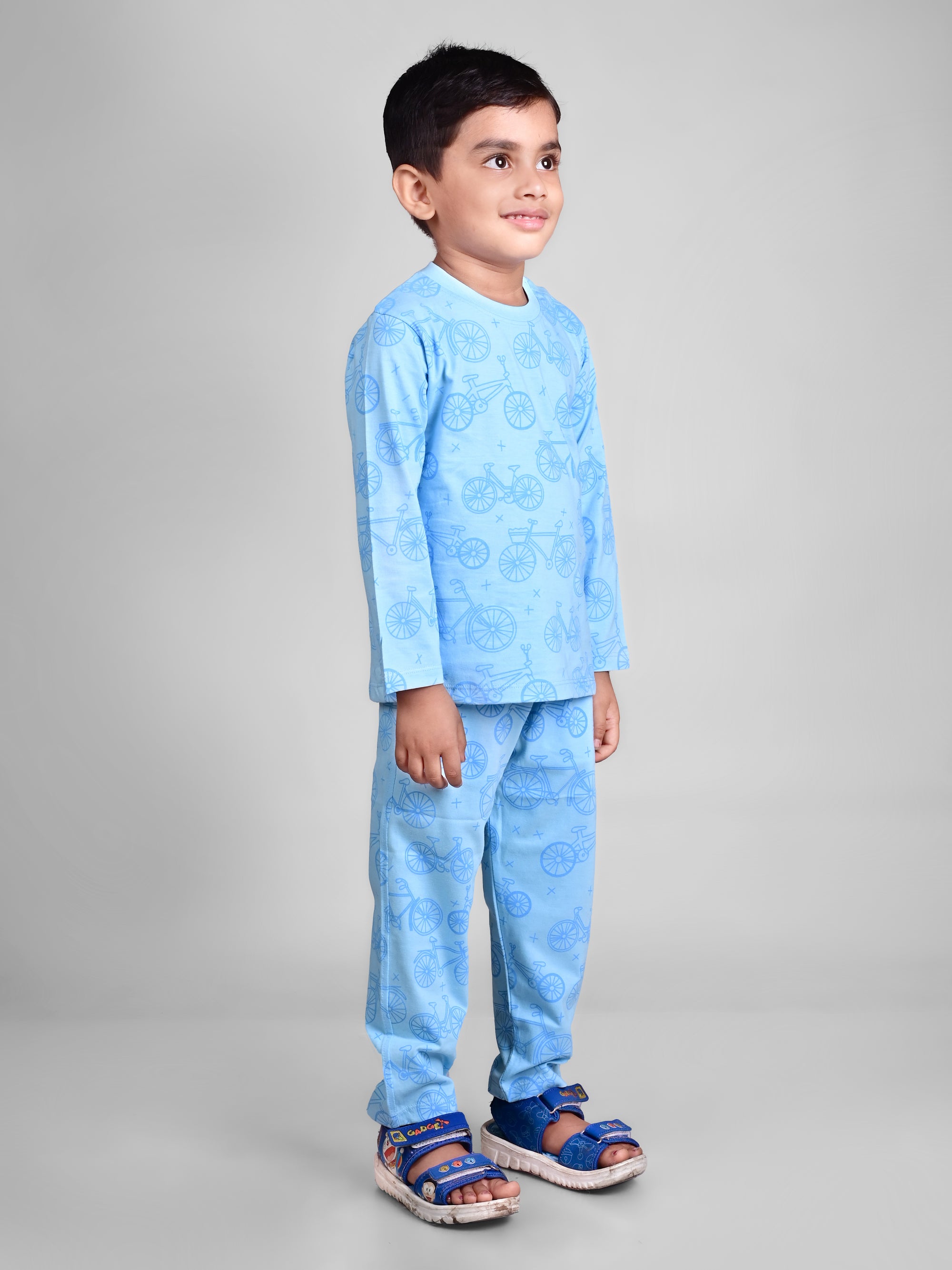 DTD Pure Cotton Full Sleeve All Over Printed Boys Night Suit B-FS-NS-19&20