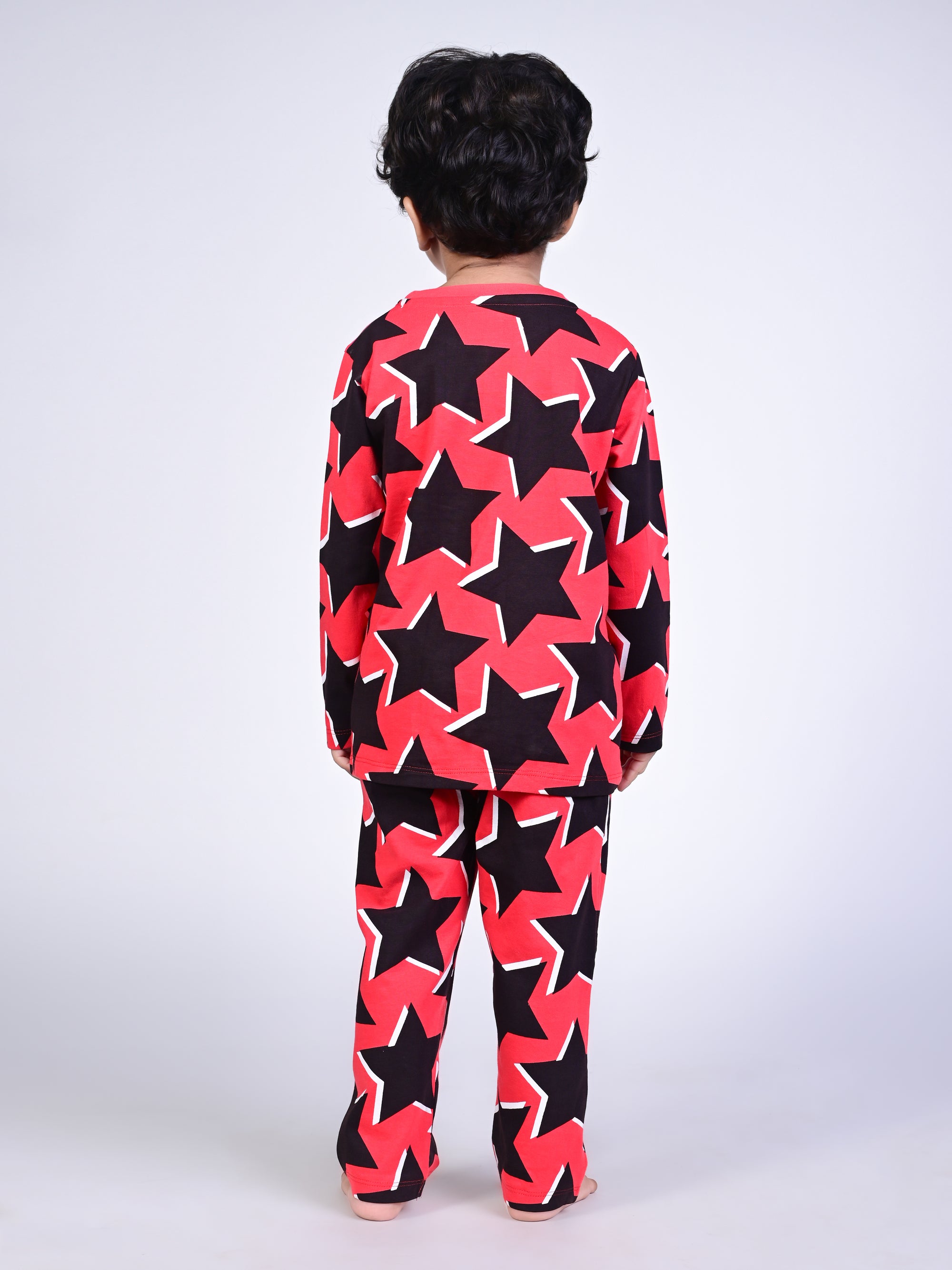 DTD Yellow Color All Over Star Printed Boys Full Sleeve Set B-FS-NS-15&16