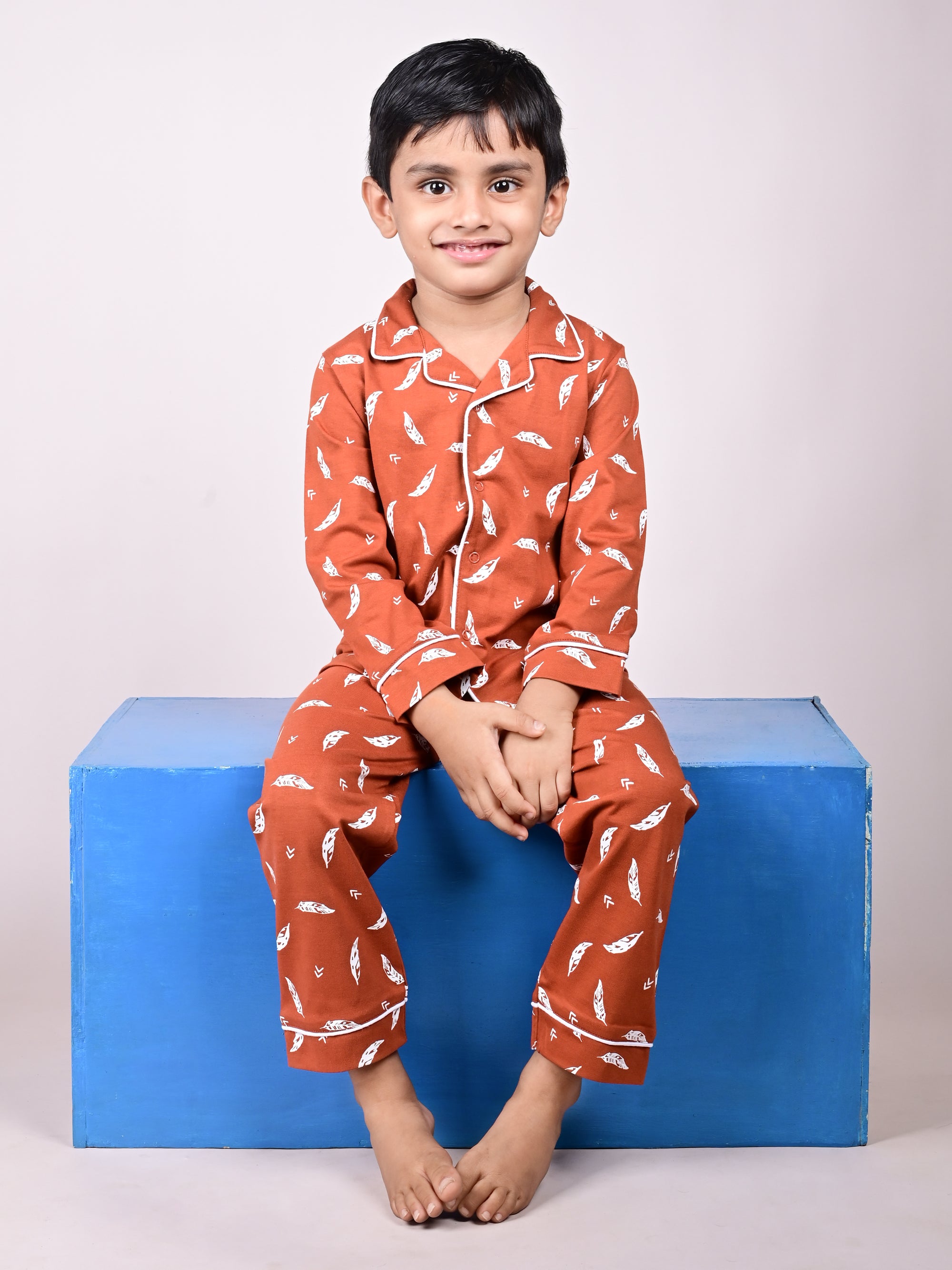 DTD All Over White  leaf Printed Baby Boys Night Suit ON-B-FS-NS-28&29