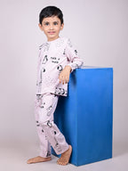 DTD Pure Cotton Full Sleeve All Over Printed Boys Night Suit B-FS-NS-13