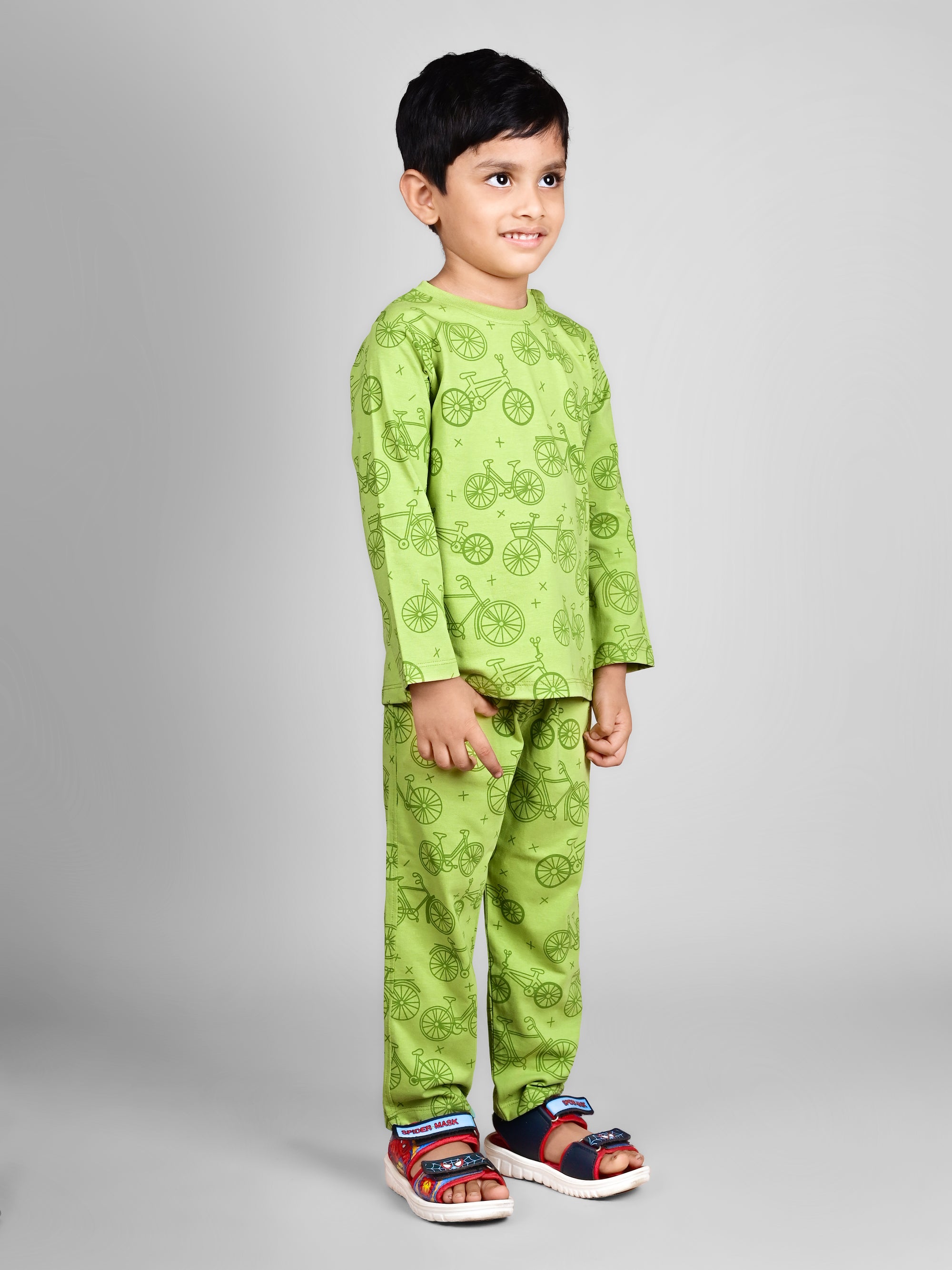 DTD Pure Cotton Full Sleeve All Over Printed Boys Night Suit B-FS-NS-19&20