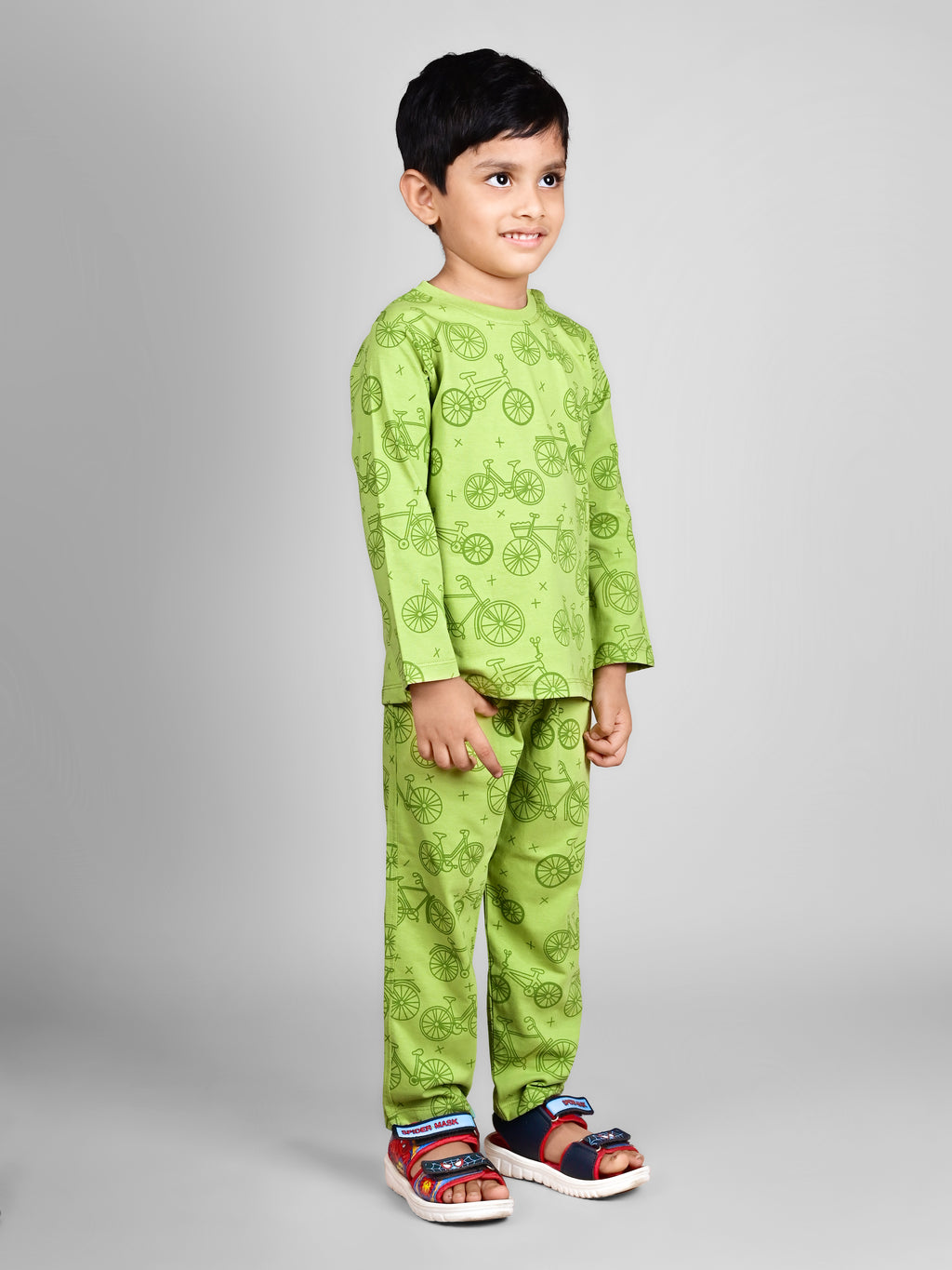 DTD Pure Cotton Full Sleeve All Over Printed Boys Night Suit B-FS-NS-19&20