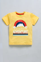 DTD Yellow Color Half Sleeve T-Shirt with Blue Shorts for Boys B-HS- 001