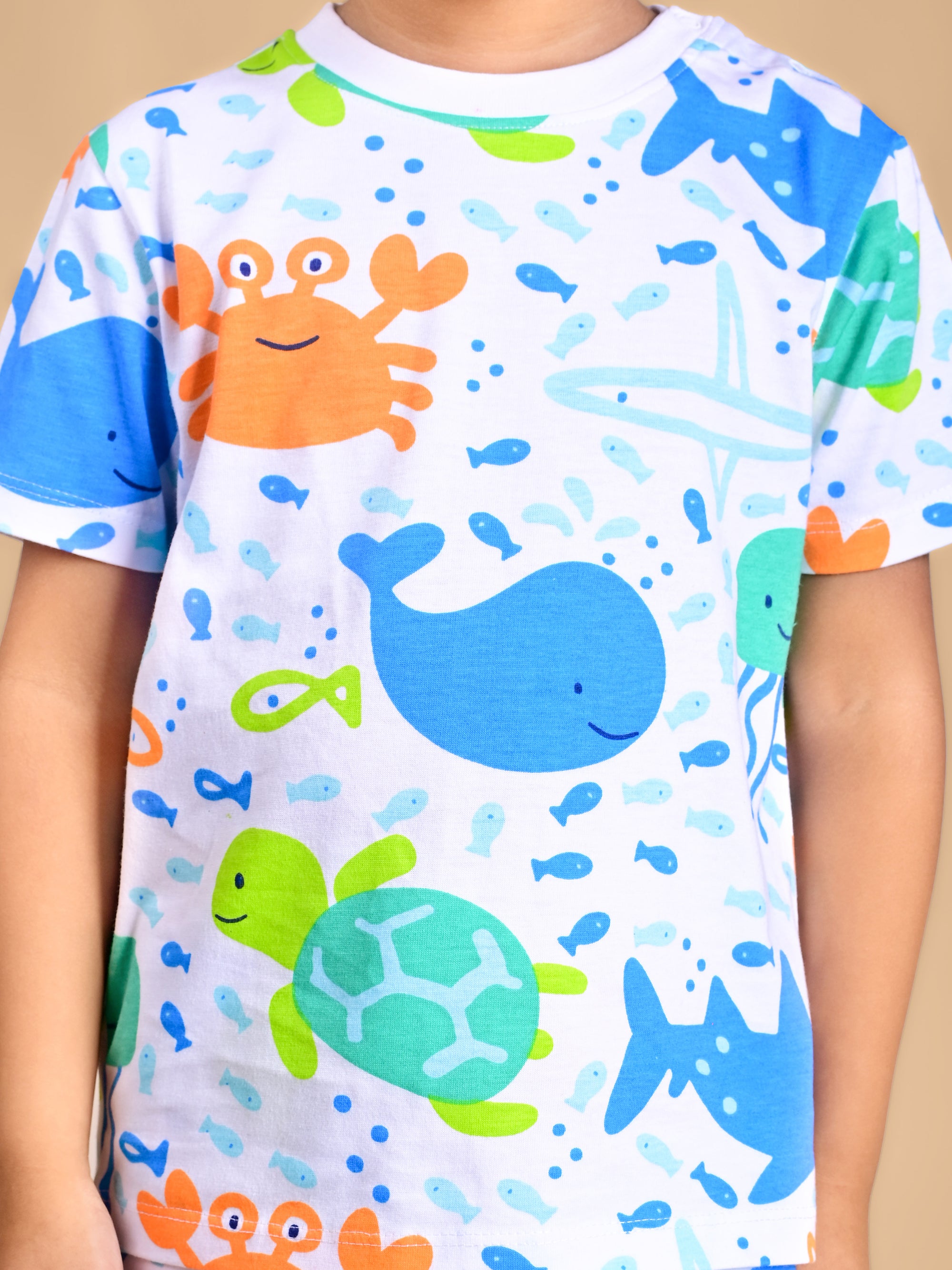 Dear To Dad Pure Cotton AO Printed Half Sleeve Boys Co-ord Set HS-COS-04