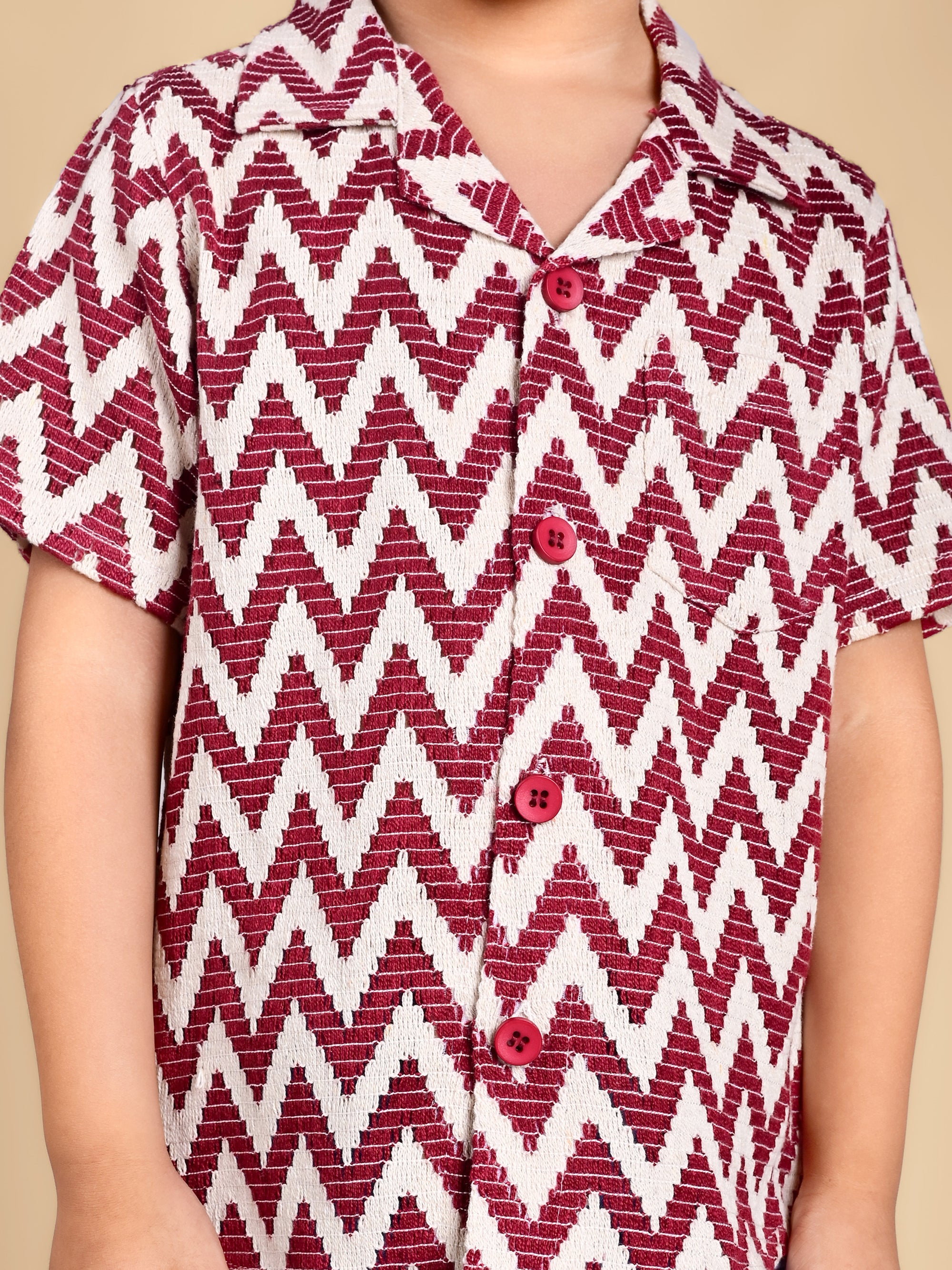 Dear To Dad Pure Cotton Half Sleeve Crochet Fabric Denim Boys Set B-HSD-830