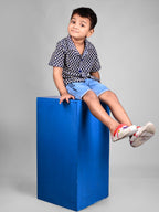 Dear To Dad Pure Cotton Half Sleeve Crochet Fabric Denim Boys Set B-HSD-829
