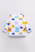 DTD Pure Cotton Full Sleeve All Over Printed Boys Night Suit B-FS-NS-18