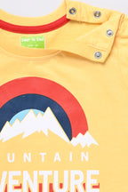 DTD Yellow Color Half Sleeve T-Shirt with Blue Shorts for Boys B-HS- 001