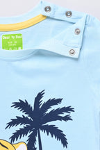 DTD Sky Blue Color Half Sleeve T-Shirt with Blue Shorts for Boys B-HS- 002