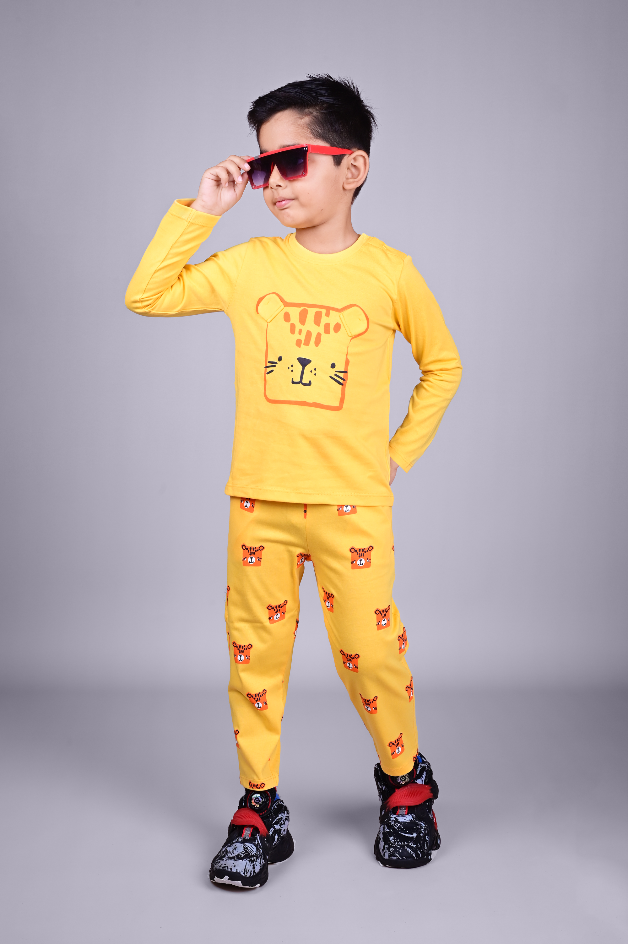 DTD Pure Cotton Full Sleeve All Over Printed Boys Night Suit B-FS-NS-17