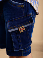 Dear To Dad Pure Cotton Half Sleeve Crochet Fabric Denim Boys Set B-HSD-836