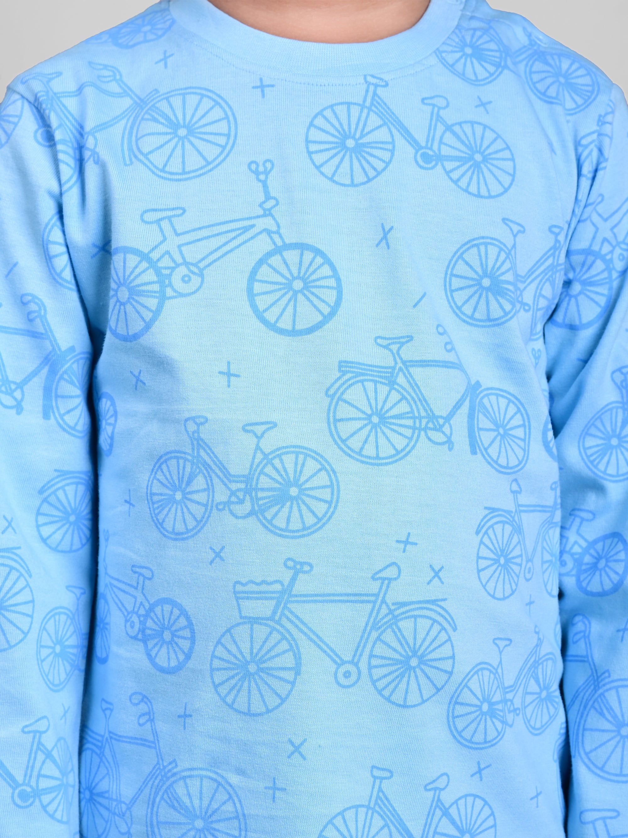 DTD Pure Cotton Full Sleeve All Over Printed Boys Night Suit B-FS-NS-19&20