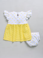 Dear To Dad Pure Cotton AOP Bobby Printed Hakoba Fabric Baby Frock G-HS-041