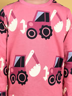 DTD Pure Cotton Full Sleeve All Over Constriction Vehicle  Printed Boys Night Suit B-FS-NS-21&22