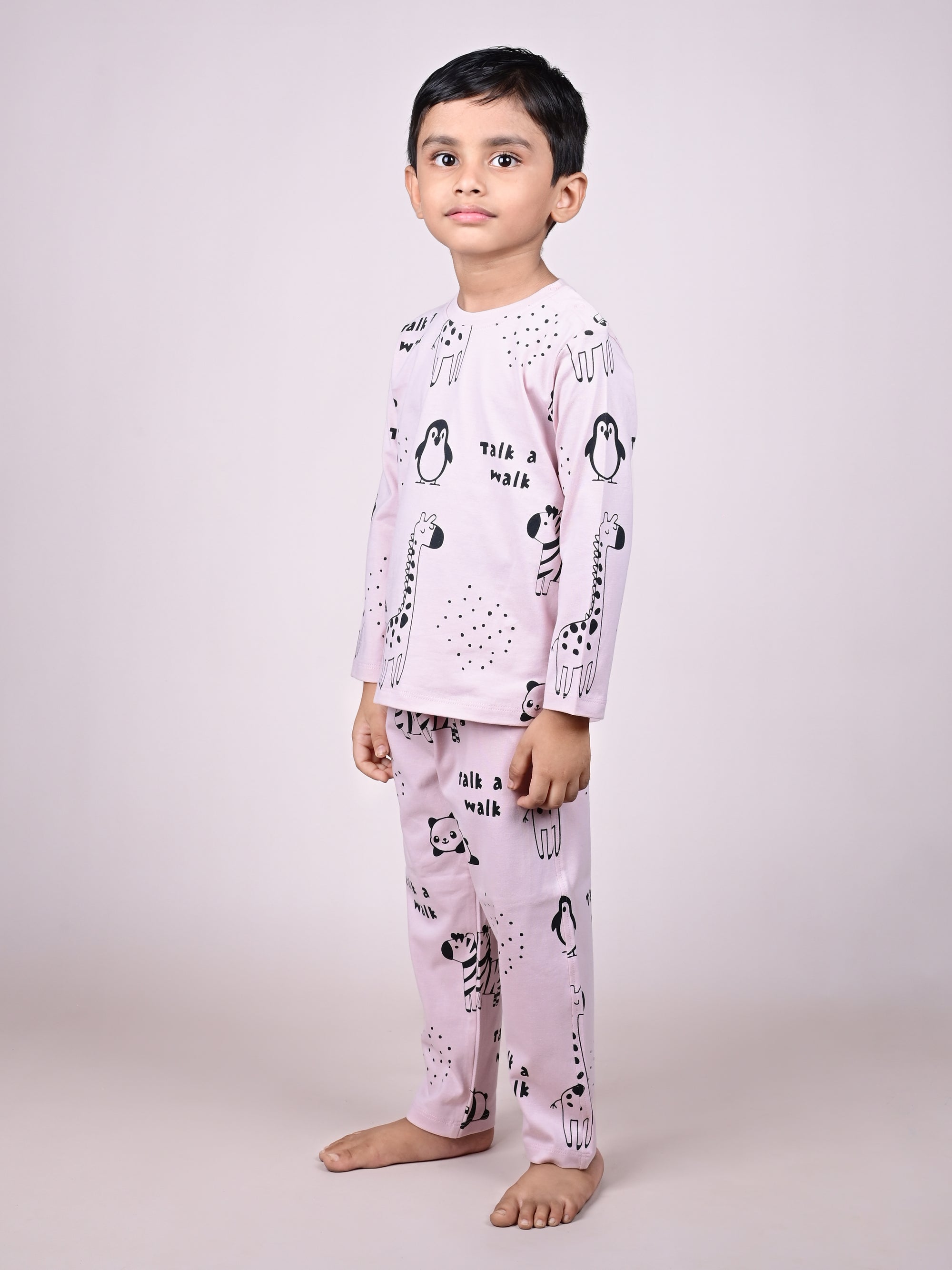DTD Pure Cotton Full Sleeve All Over Printed Boys Night Suit B-FS-NS-13