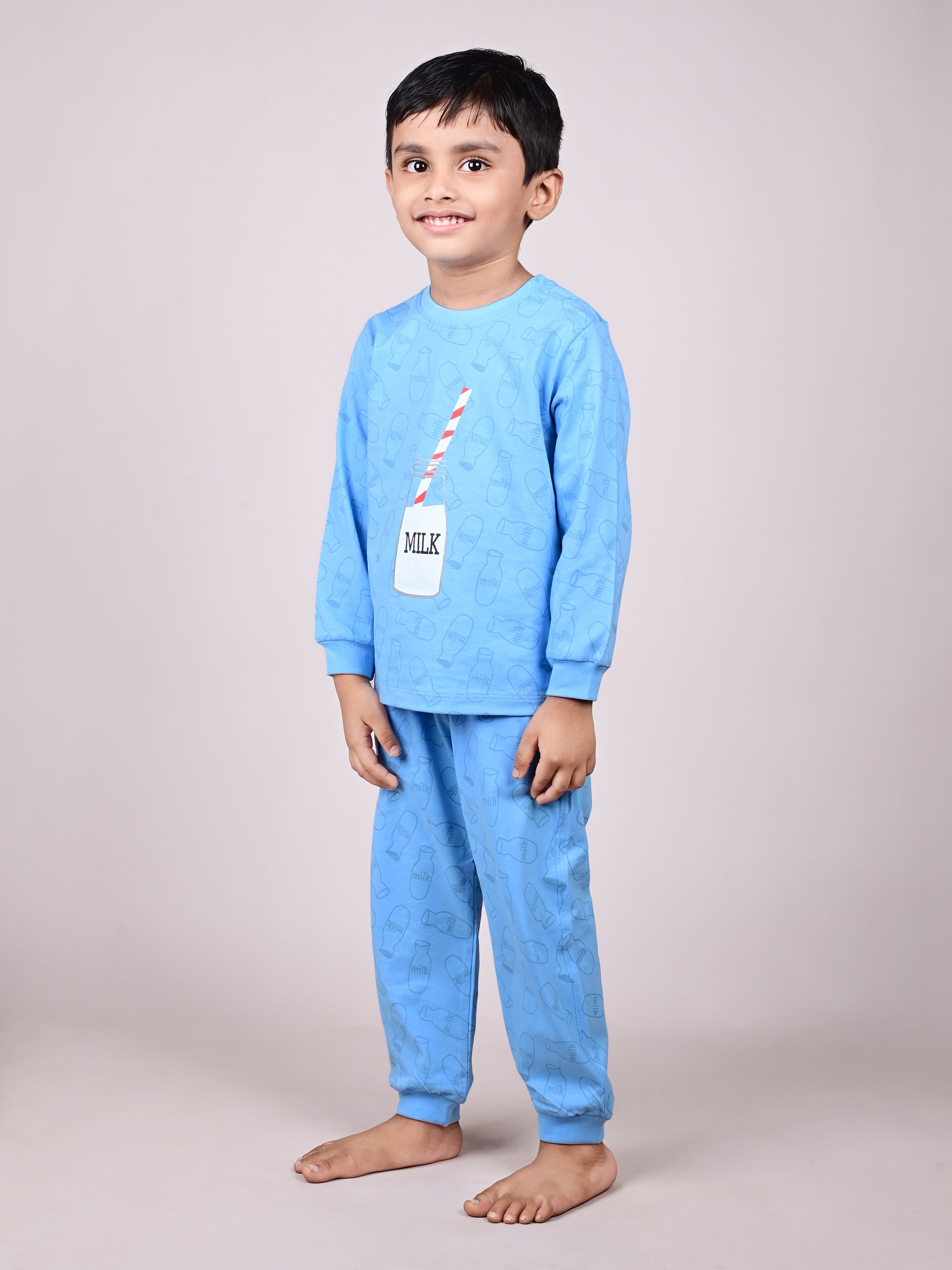DTD Pure Cotton Full Sleeve All Over Printed Boys Night Suit B-FS-NS-37A&B