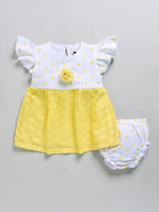 Dear To Dad Pure Cotton AOP Bobby Printed Hakoba Fabric Baby Frock G-HS-041