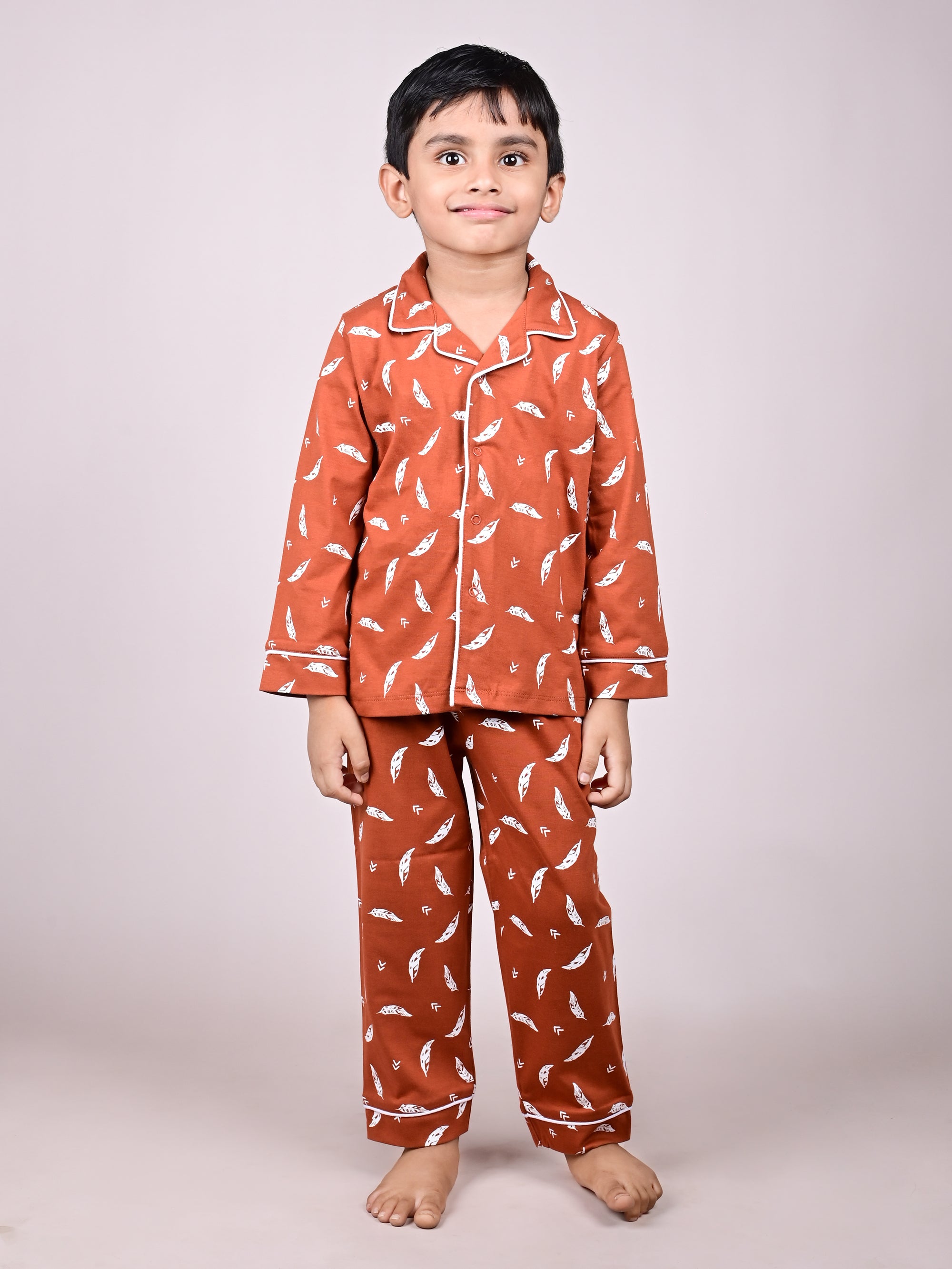 DTD All Over White  leaf Printed Baby Boys Night Suit ON-B-FS-NS-28&29