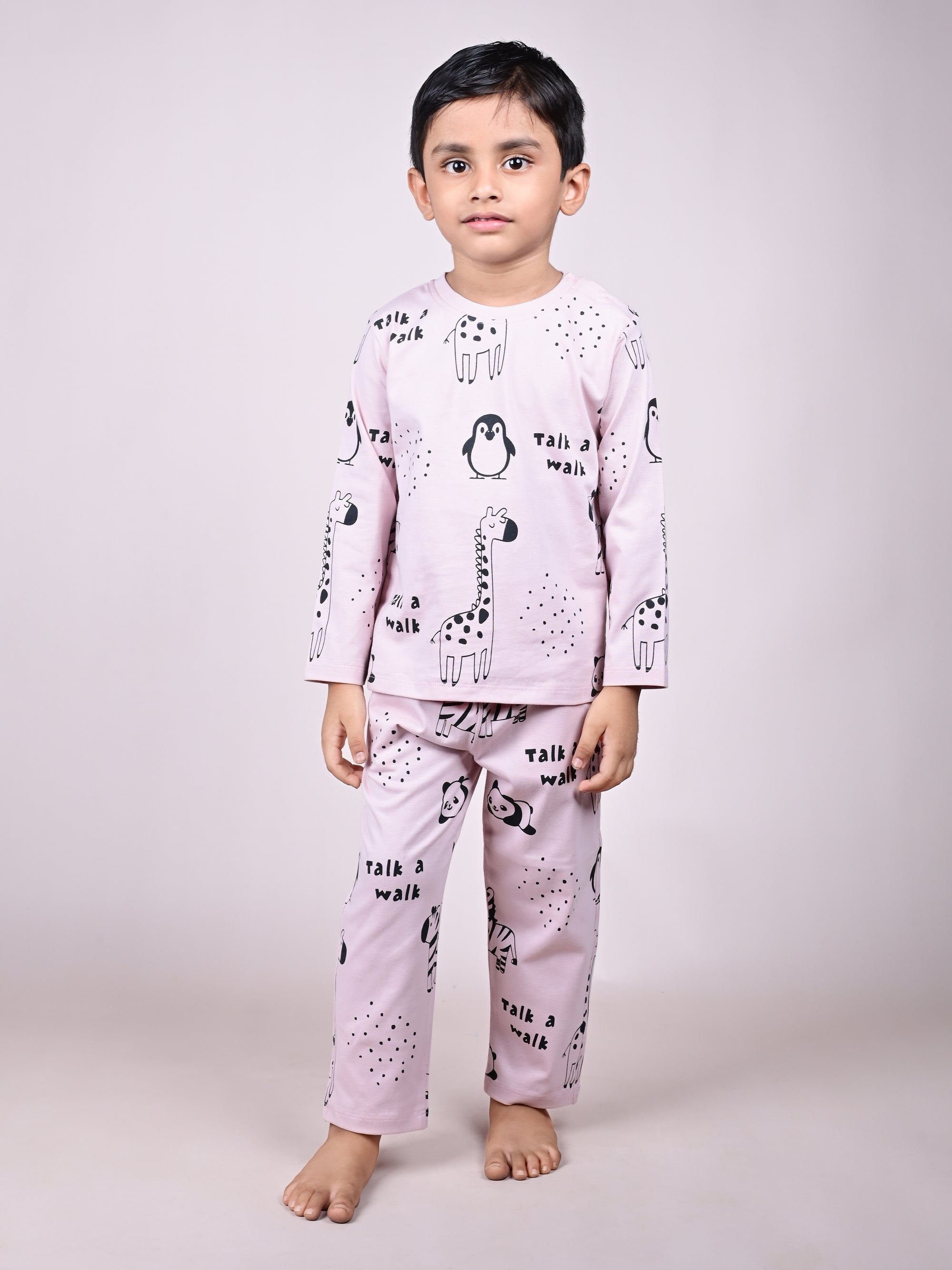 DTD Pure Cotton Full Sleeve All Over Printed Boys Night Suit B-FS-NS-13