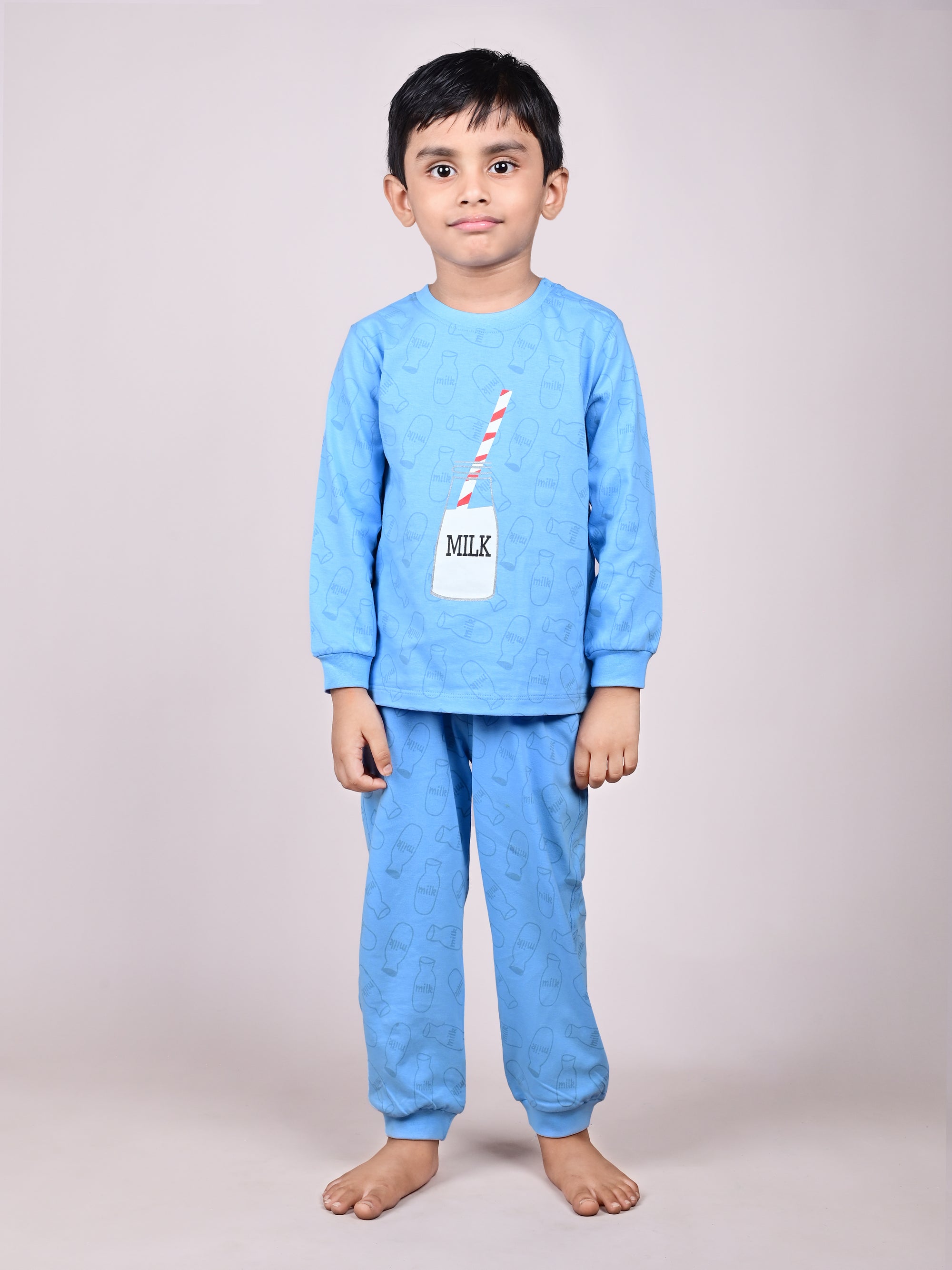 DTD Pure Cotton Full Sleeve All Over Printed Boys Night Suit B-FS-NS-37A&B