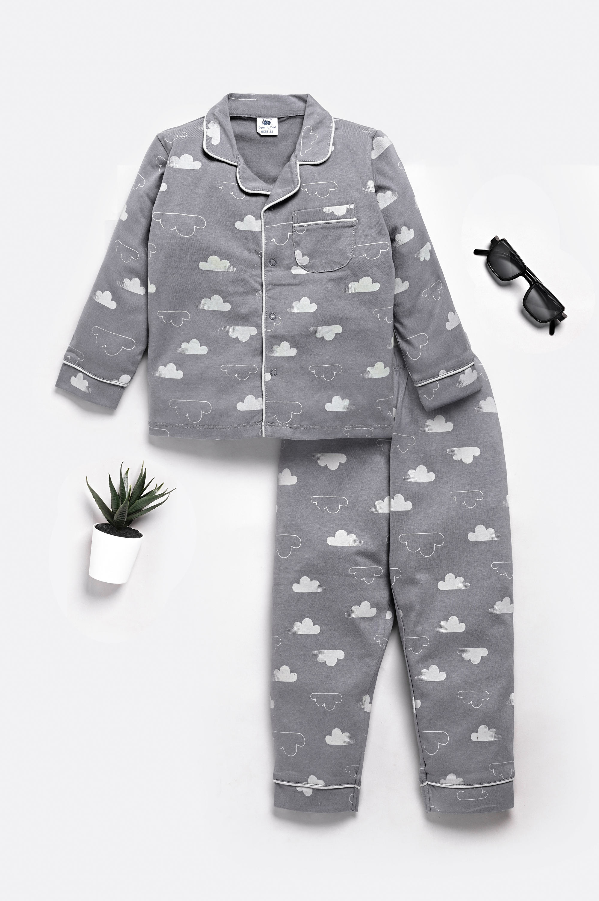 DTD Pure Cotton Full Sleeve All Over Printed Boys Night Suit B-FS-NS-24&25