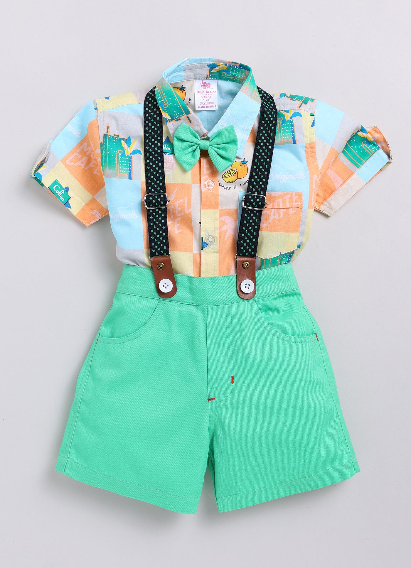 DTD Pure Cotton Half Sleeve Boys Dungaree ON-B-HSD-815