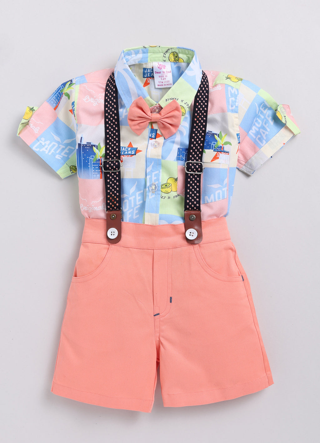 DTD Pure Cotton Half Sleeve Boys Dungaree ON-B-HSD-815