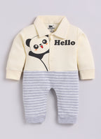 Dear To Dad Pure Cotton Peach Color Panda Printed Baby Romper S-09BA&BB
