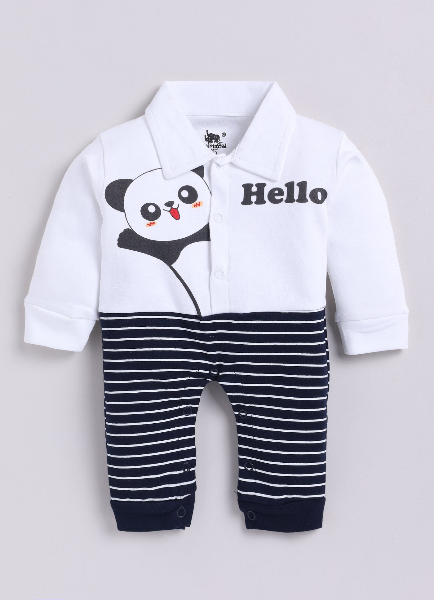 Dear To Dad Pure Cotton Peach Color Panda Printed Baby Romper S-09BA&BB
