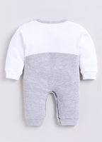 Dear To Dad Pure Cotton White Color Bear Printed Full Sleeve Baby Romper S-14AA&AB
