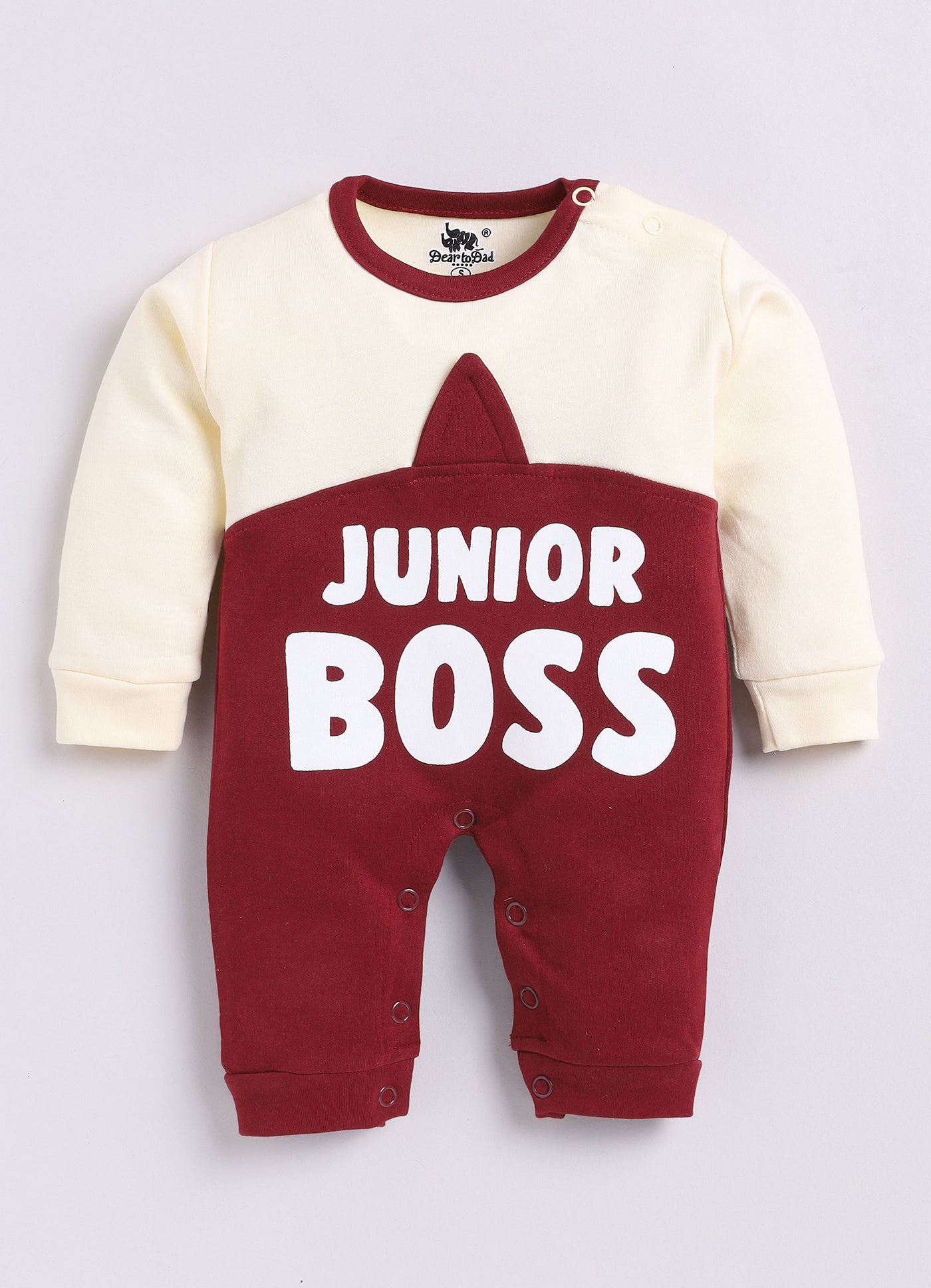 Dear To Dad Pure Cotton Full Sleeve Junior Boss Printed Baby Romper S-14BA&BB
