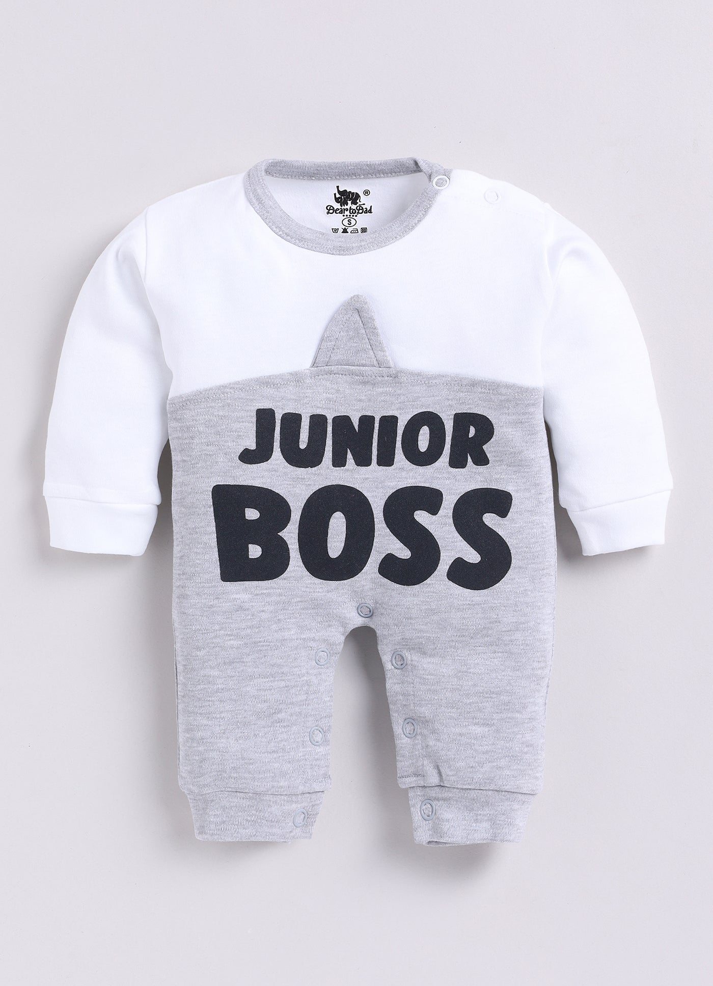 Dear To Dad Pure Cotton Full Sleeve Junior Boss Printed Baby Romper S-14BA&BB