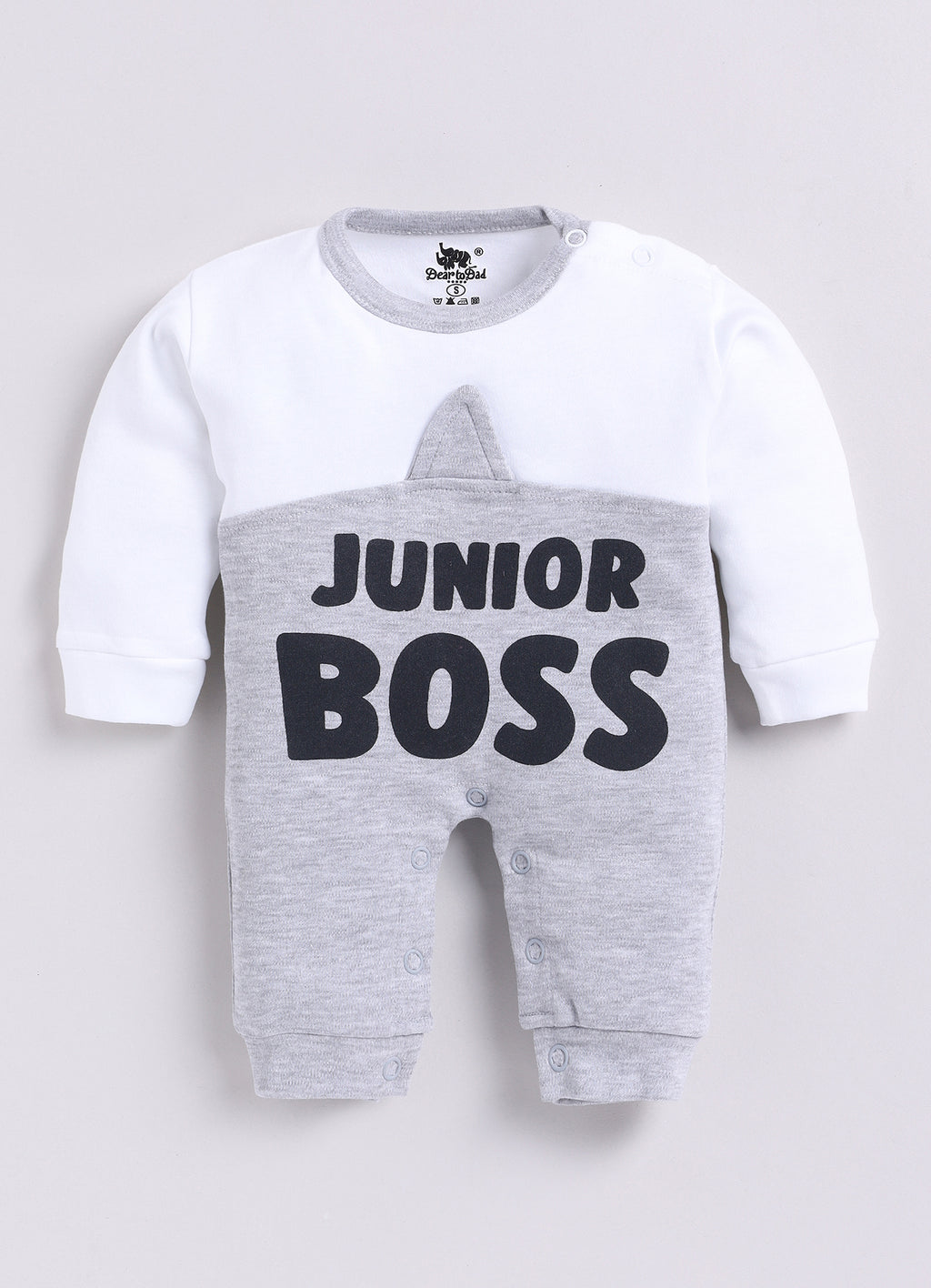 Dear To Dad Pure Cotton Full Sleeve Junior Boss Printed Baby Romper S-14BA&BB