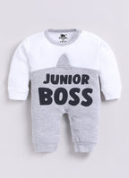 Dear To Dad Pure Cotton Full Sleeve Junior Boss Printed Baby Romper S-14BA&BB