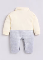 Dear To Dad Pure Cotton White Color Full Sleeve Team 10 Printed Baby Romper S-09AA&AB