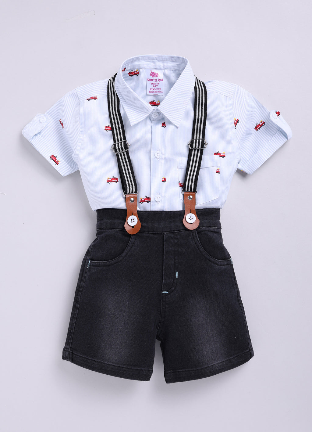 DTD Pure Cotton Half Sleeve Boys Dungaree ON-B-HSD-816