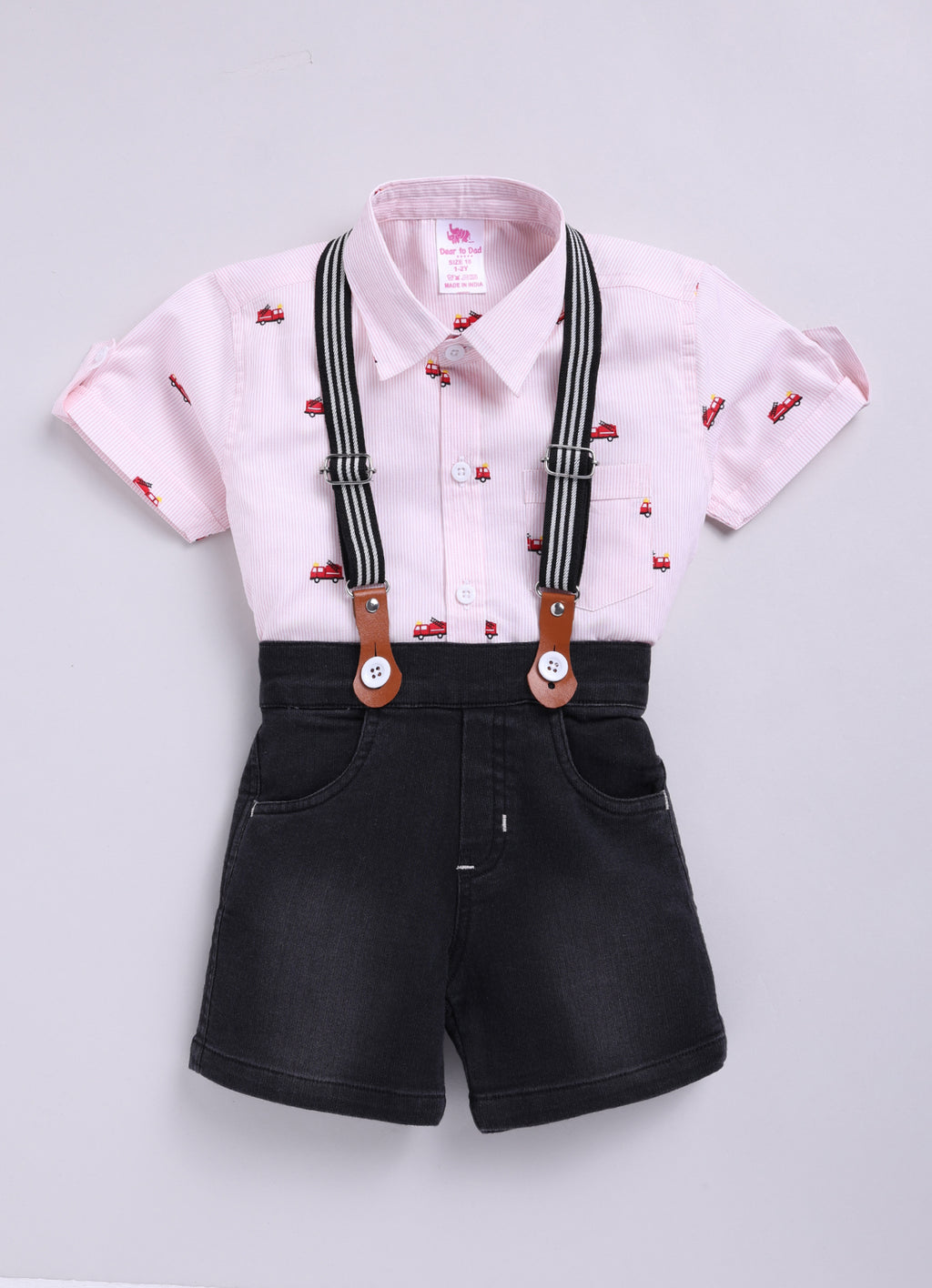 DTD Pure Cotton Half Sleeve Boys Dungaree ON-B-HSD-816