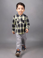 Dear To Dad Checkered Full Sleeve Hoodie set for Boys-B- FSD - 841