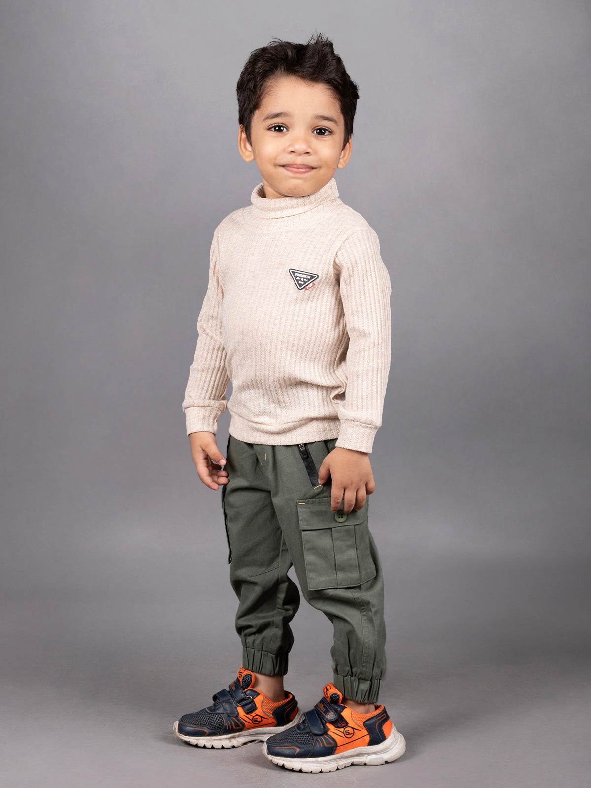 DTD Boys Full Sleeve High Neck Shirt with Denim Pant B-FST-830