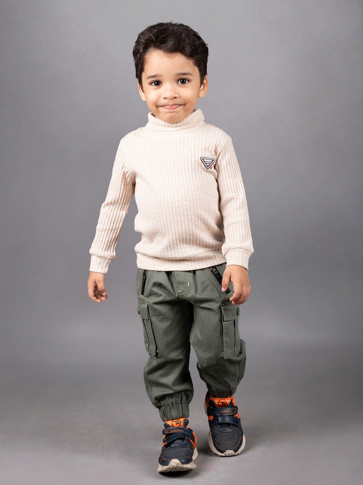DTD Boys Full Sleeve High Neck Shirt with Denim Pant B-FST-830