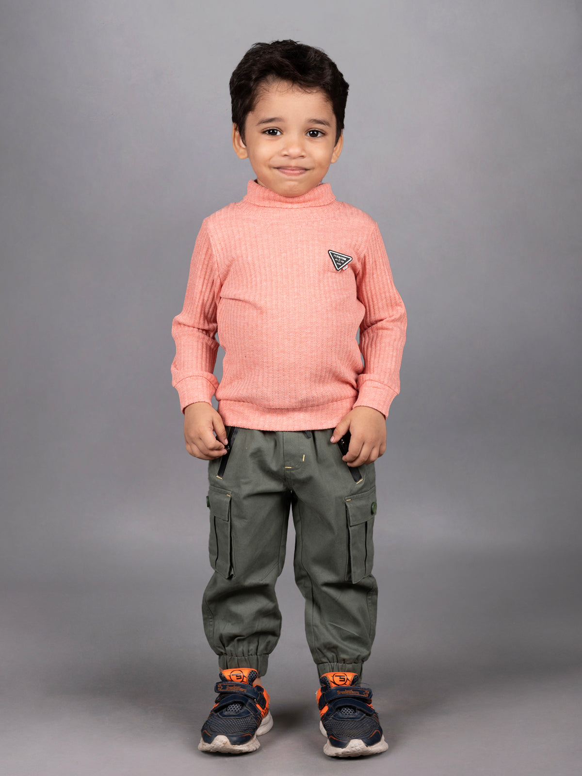 DTD Boys Full Sleeve High Neck Shirt with Denim Pant B-FST-830